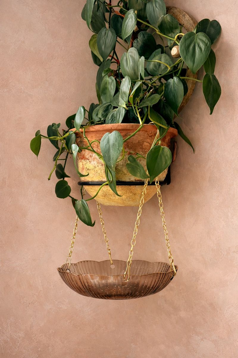 Scalloped Hanging Catch Tray in Amber